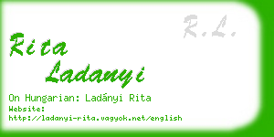 rita ladanyi business card